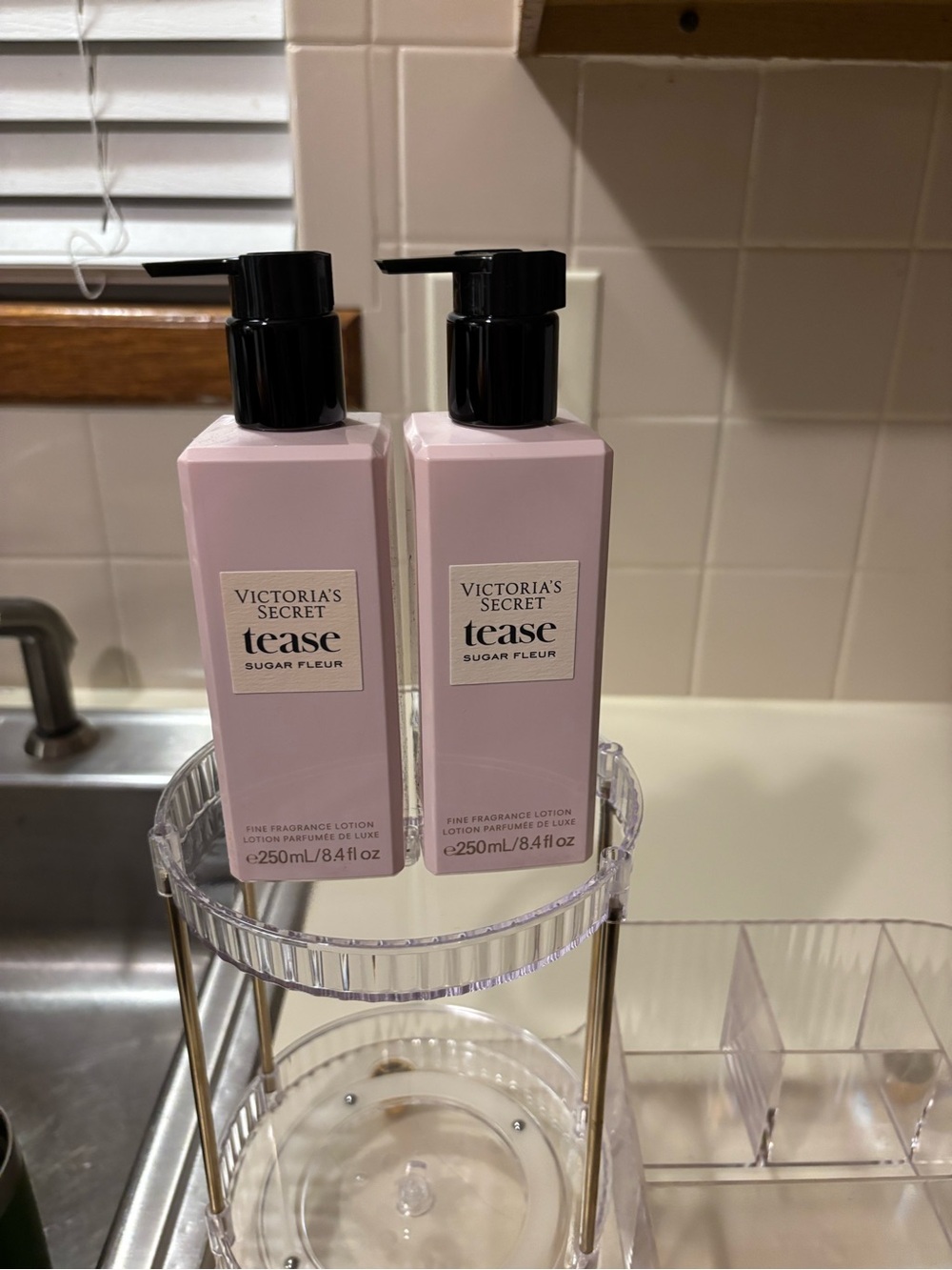 Victoria's Secret Tease Sugar Fleur Lotion Duo - Light Pink with Black Pumps